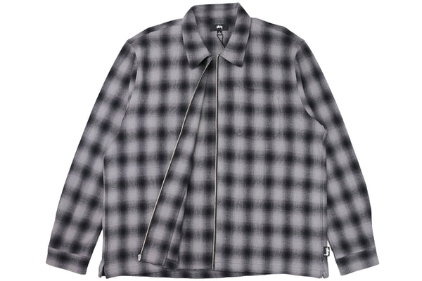 Twisted Yarn Plaid Zip Shirt